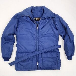 Vintage Tempco  Down Jacket Quilted Blue Puffer  Womens Medium Made In USA